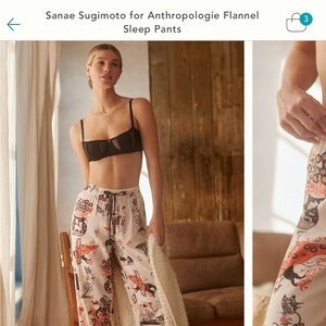 ISO DONT BUY Sanae Sugimoto for Anthropologie Flannel Pajama Bottoms SIZE S OR M